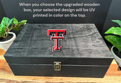 Engraved Sand Carved Texas Tech Decanter and Rocks Glass Sets