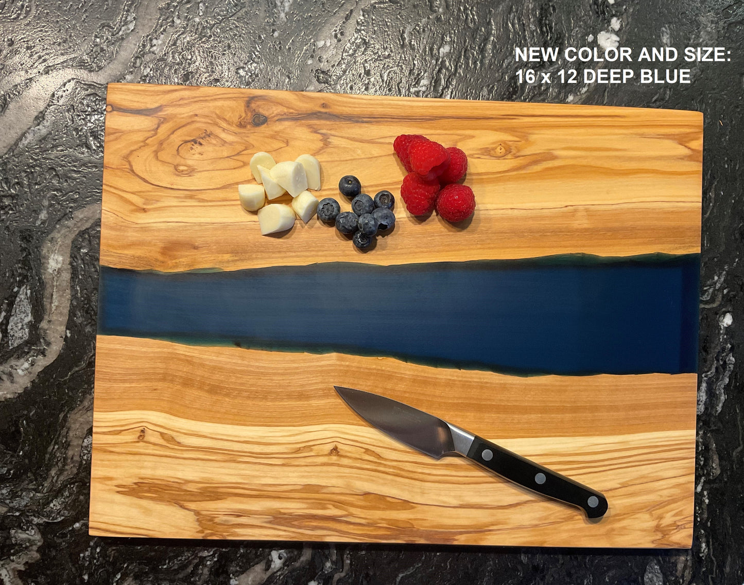 Welcome River of Resin Olive Wood Charcuterie Board - D35