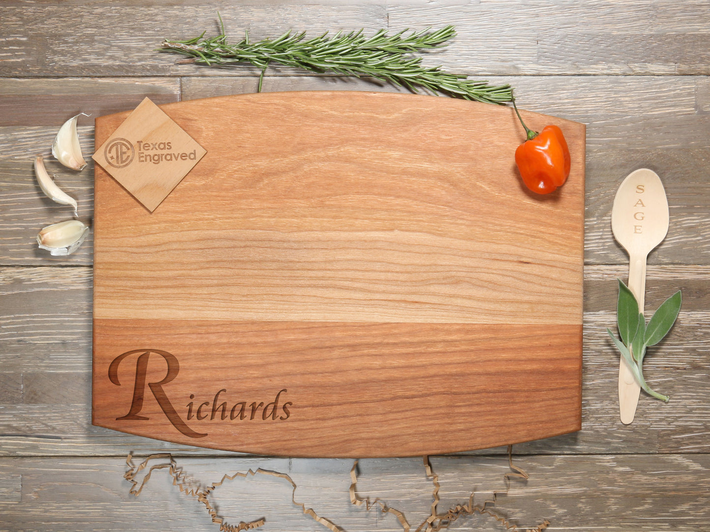 Elegant Last Name Cutting Board - D12