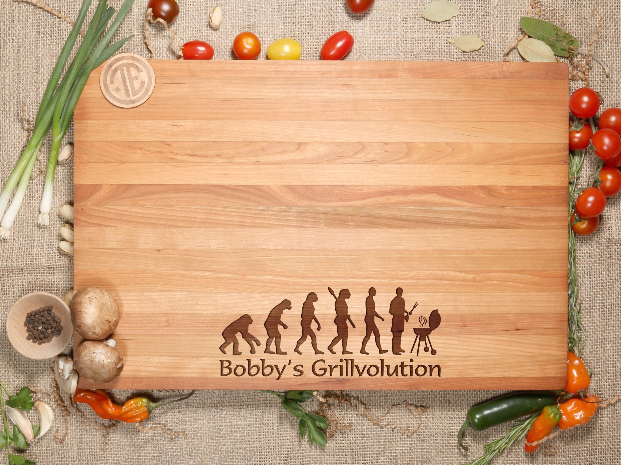 Master of The Grill Personalized Maple Cutting Board