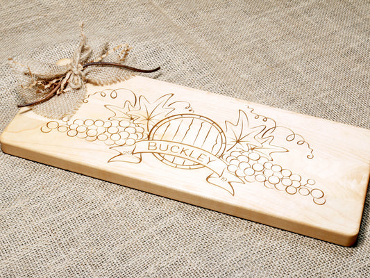 Barrel and Grapes Personalized Cheese and Charcuterie Board - D32