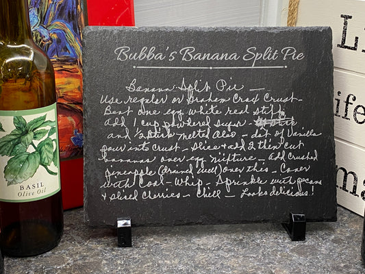 Engraved Recipe Slate Trivet