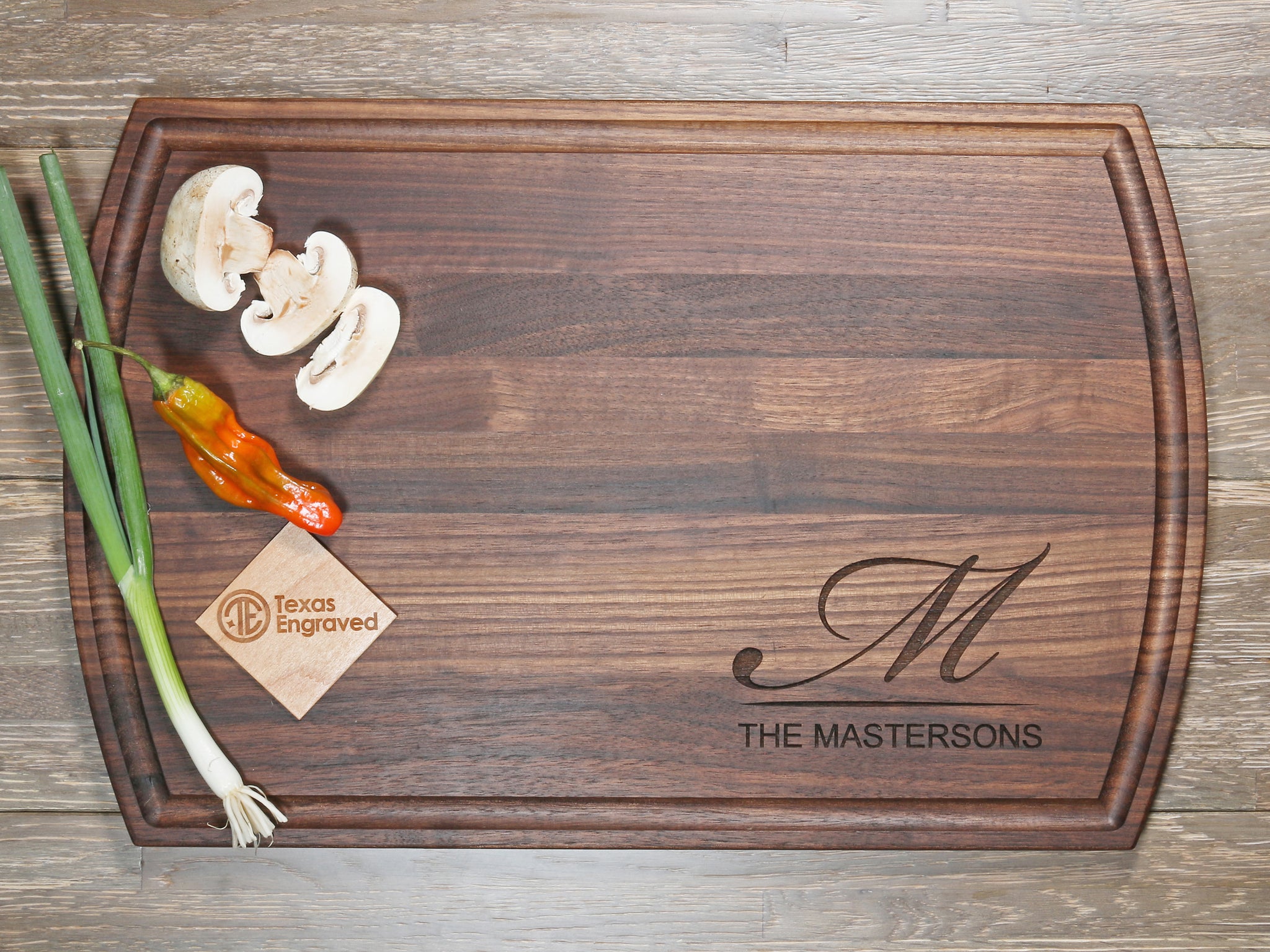 Personalized Wood Cutting Chopping Board Engraved and Monogrammed