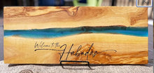 Load image into Gallery viewer, Family Name River of Resin Olive Wood Charcuterie Board - D66
