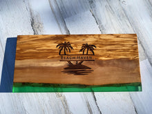 Load image into Gallery viewer, Palm Tree Olive Wood and Resin Charcuterie Board - D51

