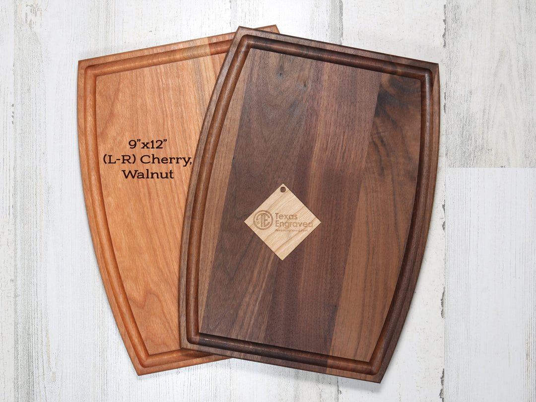 Personalized Engraved Cutting Board, Elegant Last Name Flourishes- D11