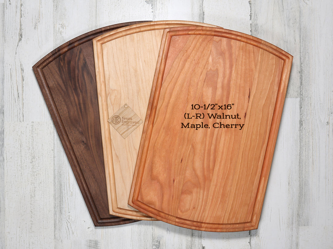 Personalized Engraved Cutting Board, Elegant Last Name Flourishes- D11