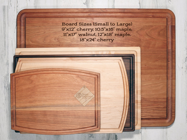 Personalized Engraved Cutting Board, Elegant Last Name Flourishes- D11